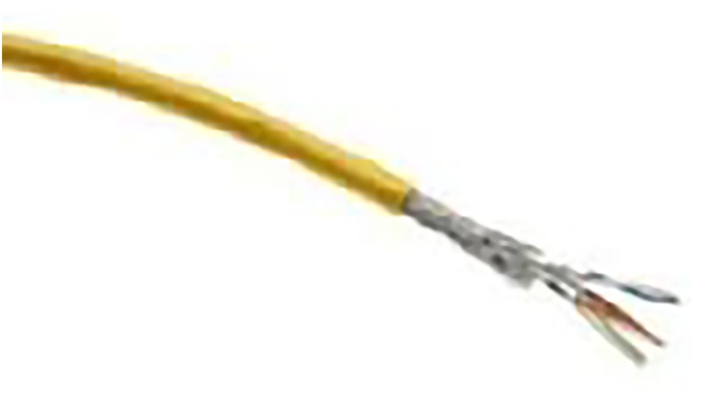 Cable Ethernet Cat6 S/FTP HARTING de color Amarillo, long. 100m, funda de Poliuretano (PUR)