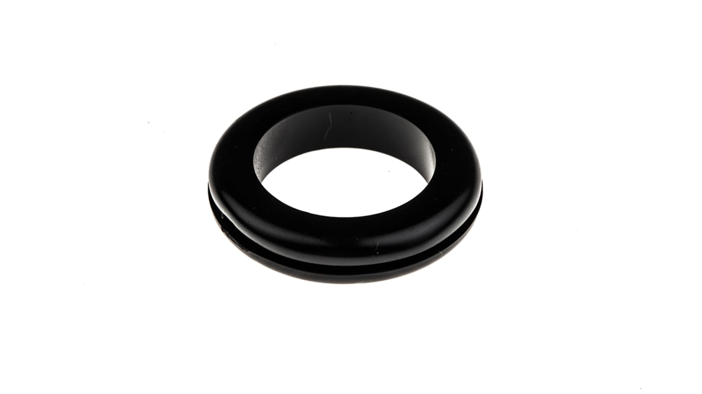 RS PRO Black PVC 31.7mm Cable Grommet for Maximum of 25mm Cable Dia.