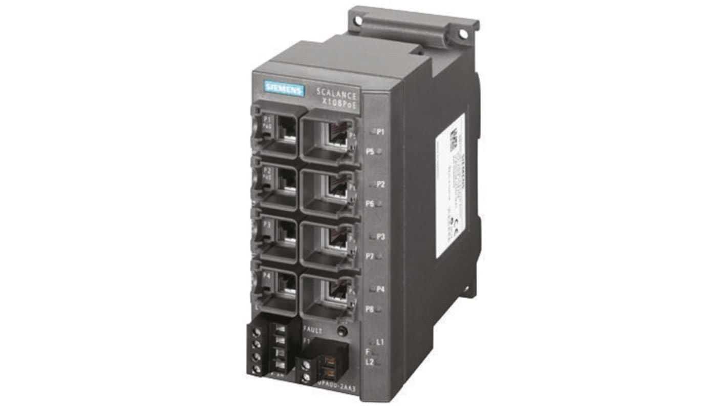 Ethernetový přepínač 8 RJ45 portů montáž na lištu DIN Siemens