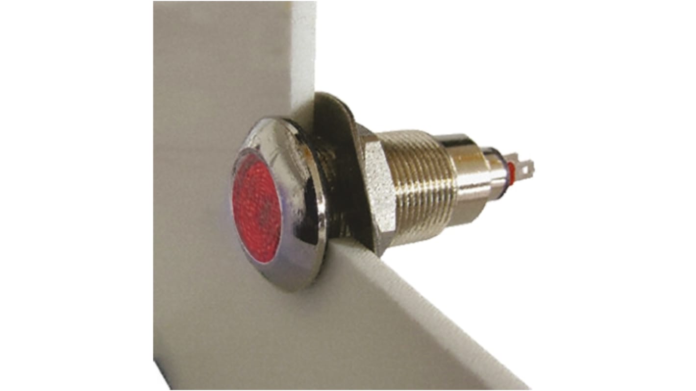 Indicatore da pannello Marl Rosso  a LED, 12 → 28V, IP67, foro da 12.7mm