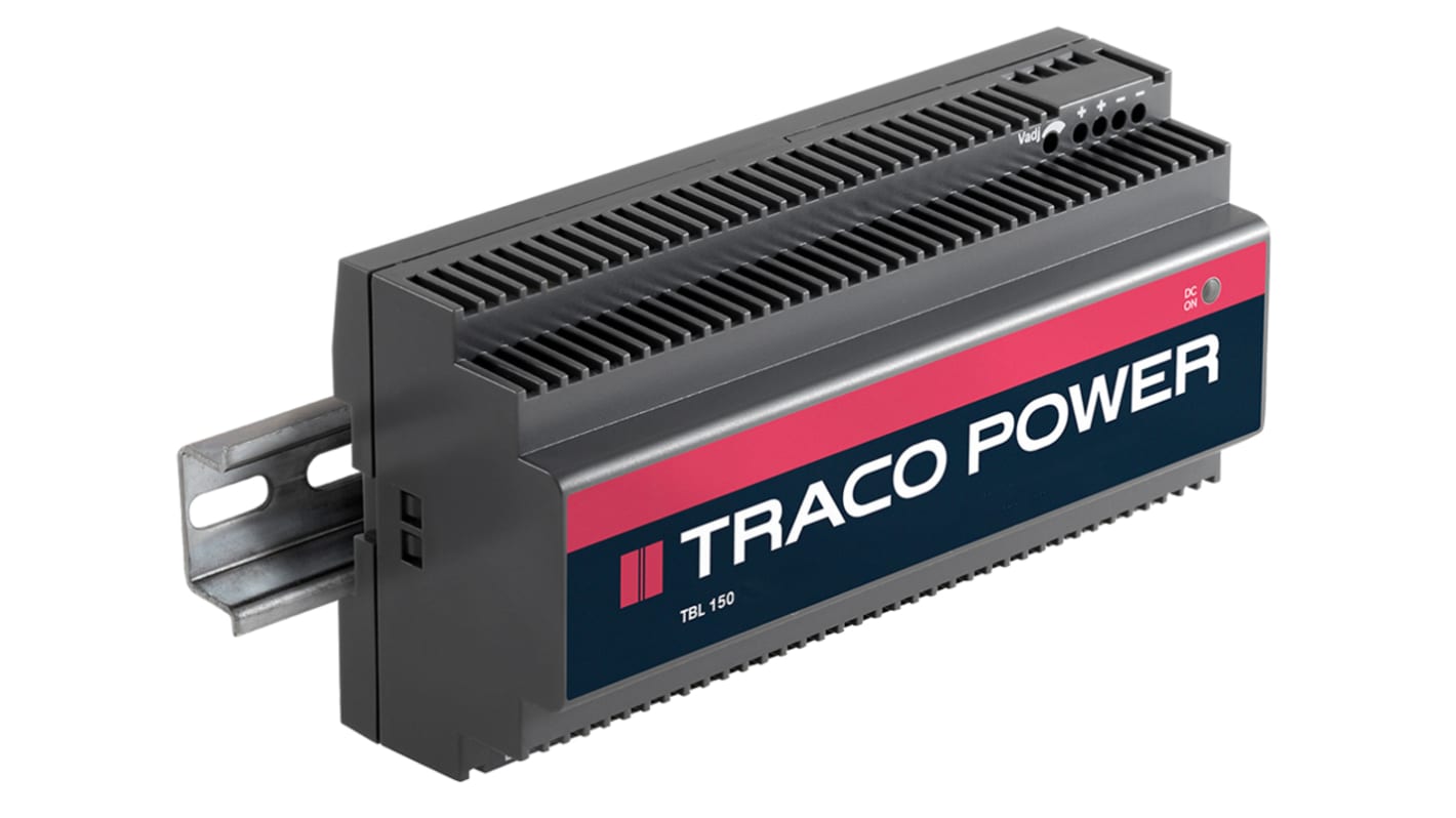Alimentation pour rail DIN TRACOPOWER, série TBL, 24V c.c.out 6.25A, 85 → 132V c.a.in, 150W