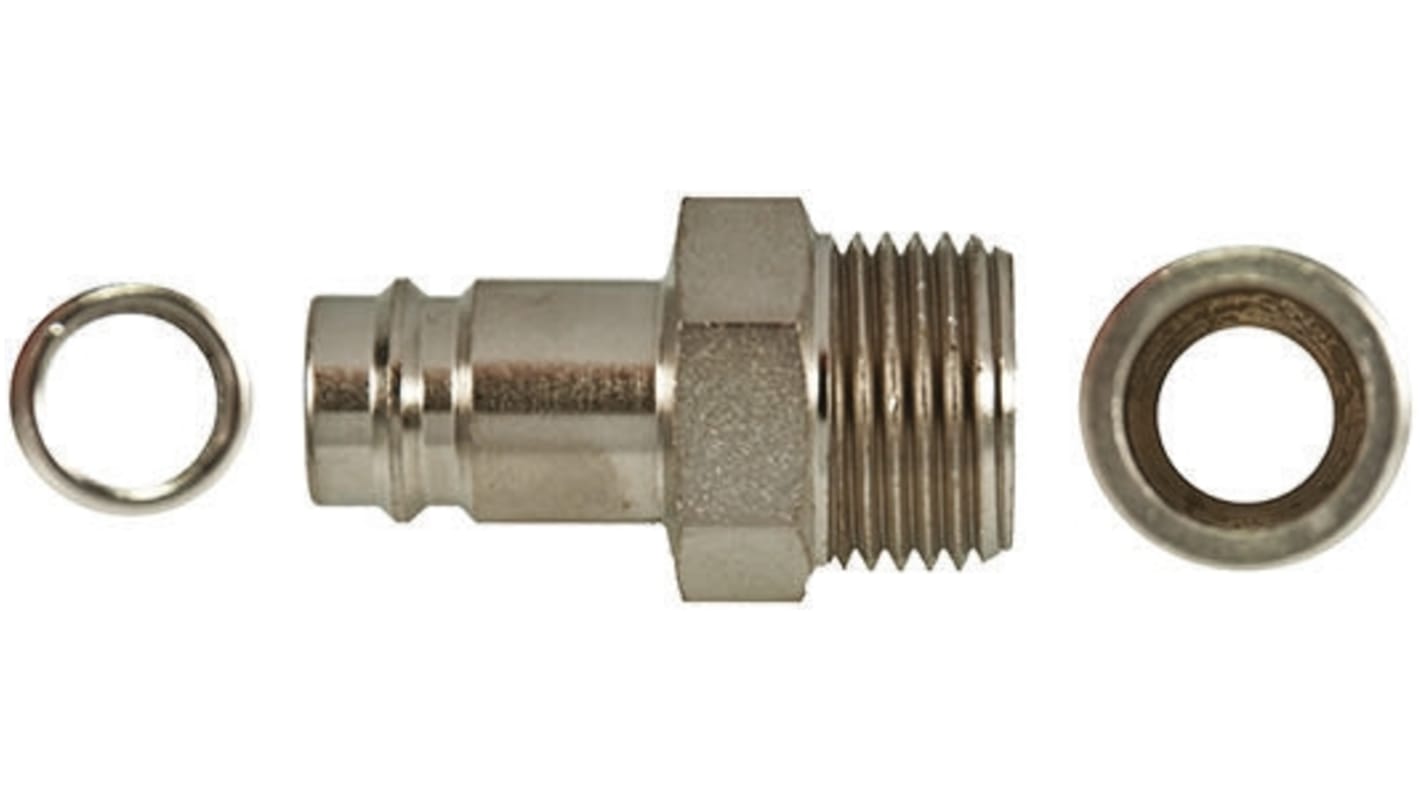 RS PRO Brass Male Pneumatic Quick Connect Coupling, G 3/8 Male Threaded