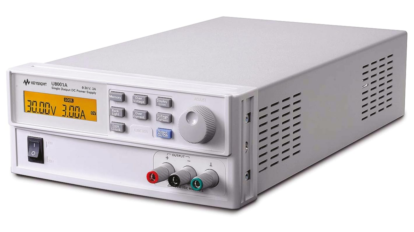 Fuente de alimentación Keysight Technologies U8001A, calibrado UKAS, 1 salida, 0 → 30V, 0 → 3A, 90W