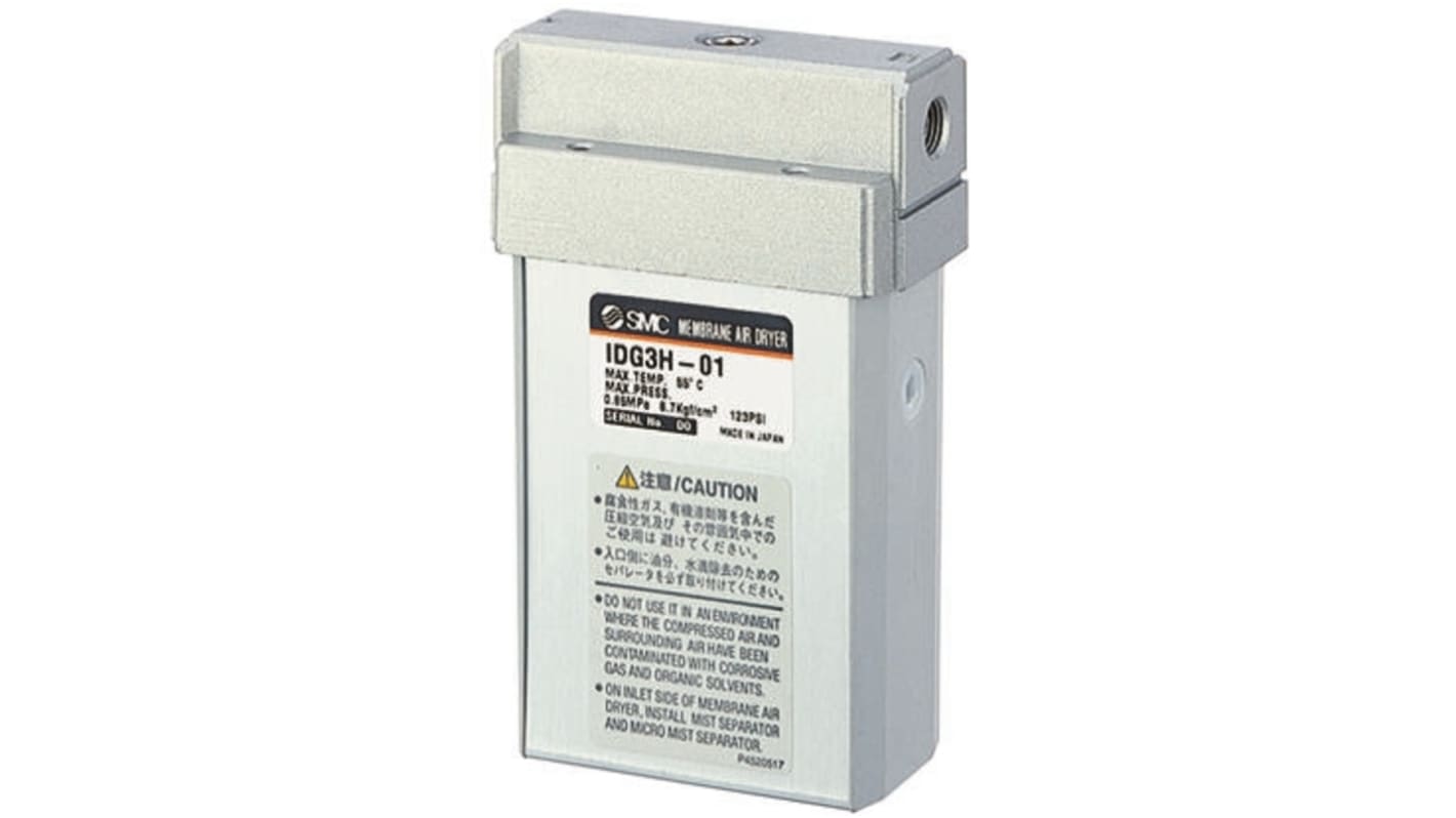 Essicatore ad aria compressa SMC IDG20-F02, attacco ingresso G 1/4, attacco uscita G 1/4, pressione max ingresso 0.85MPa