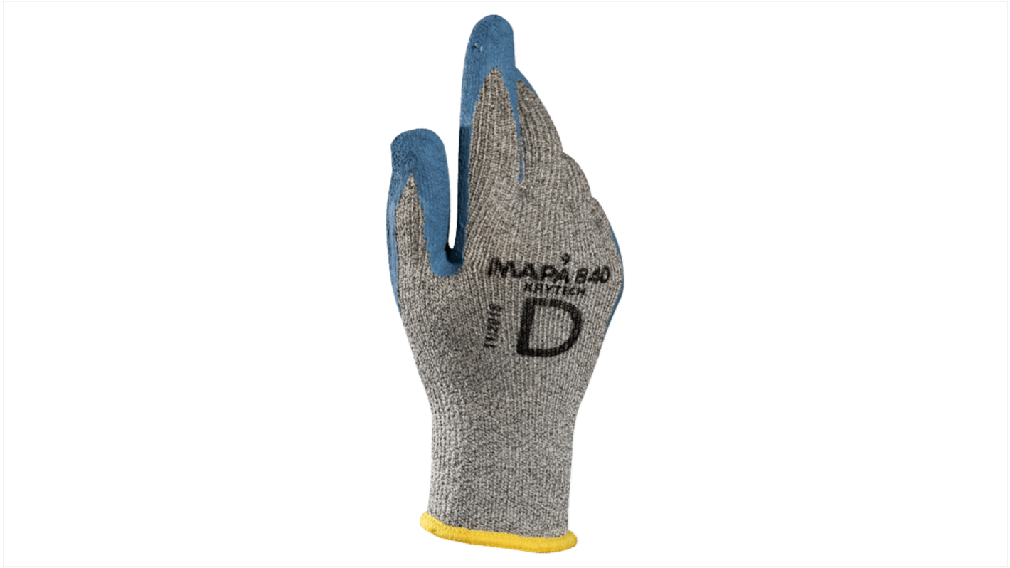 Mapa Spontex KRYTECH 840 Grey Latex Cut Resistant, Heat Resistant Work Gloves, Size 10, Large, Latex Coating