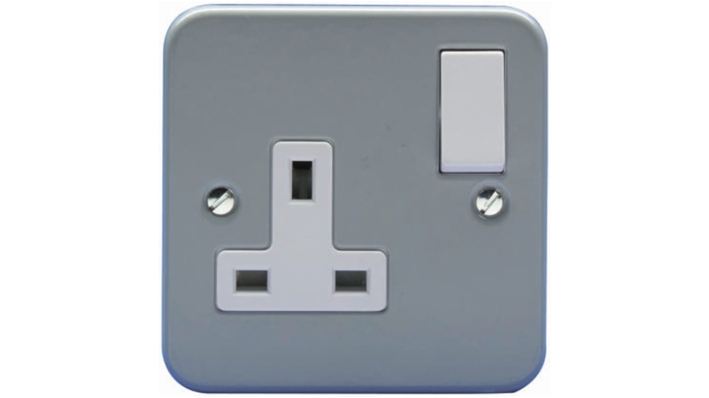 Volex Accessories Grey 1 Gang Power Socket, 13A, BS 1363