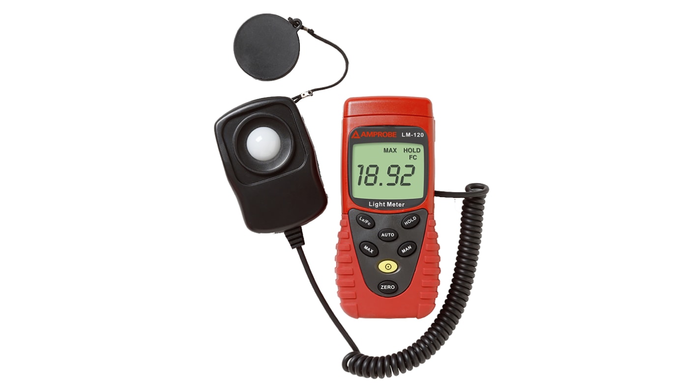 Amprobe LM120 Light Meter, 20lx to 200000lx, ±6 RS