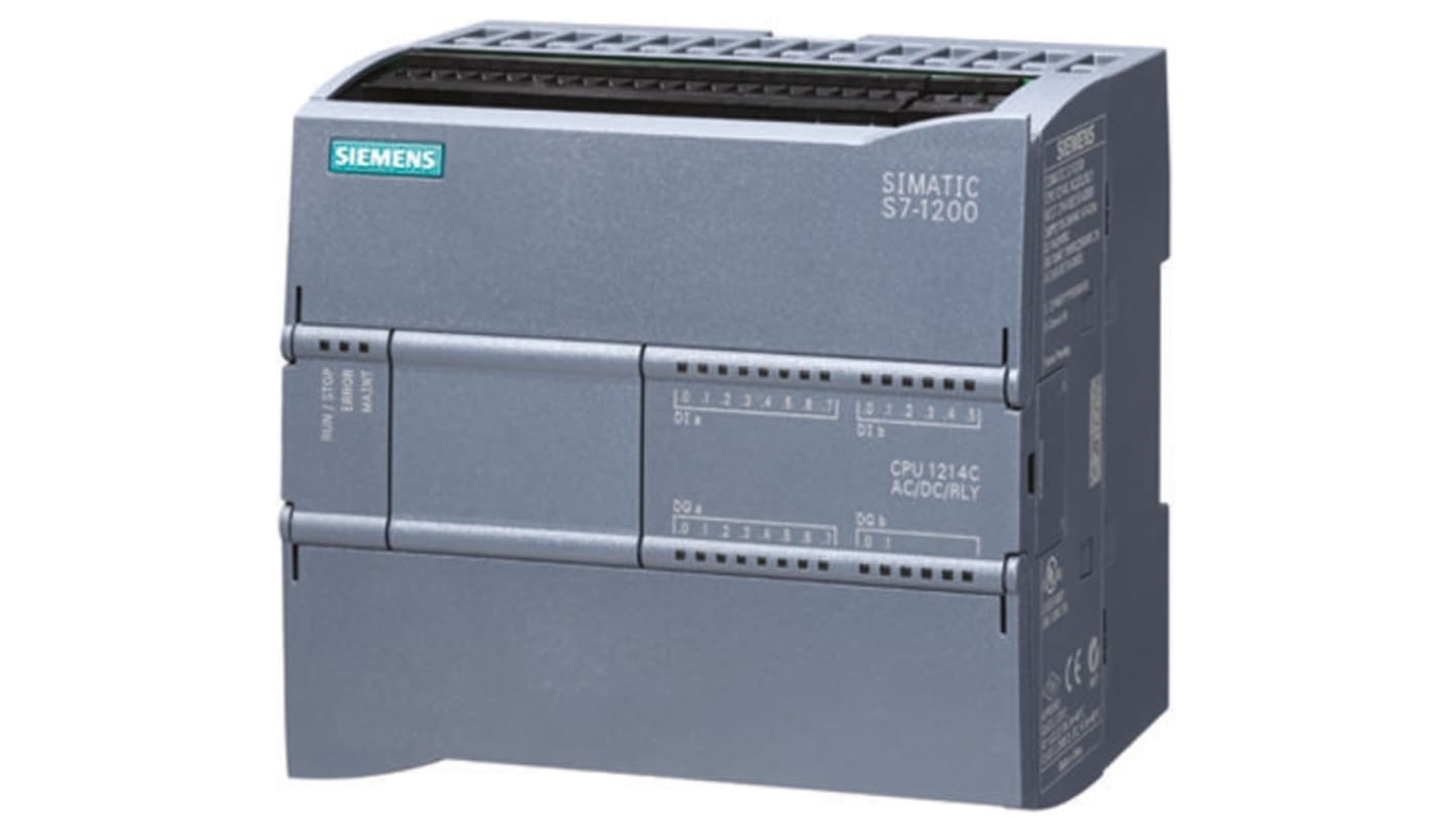 Siemens SIMATIC S7-1200 Series PLC CPU for Use with SIMATIC S7-1200 Series, Digital, Relay Output, 16 (14 Digital, 2