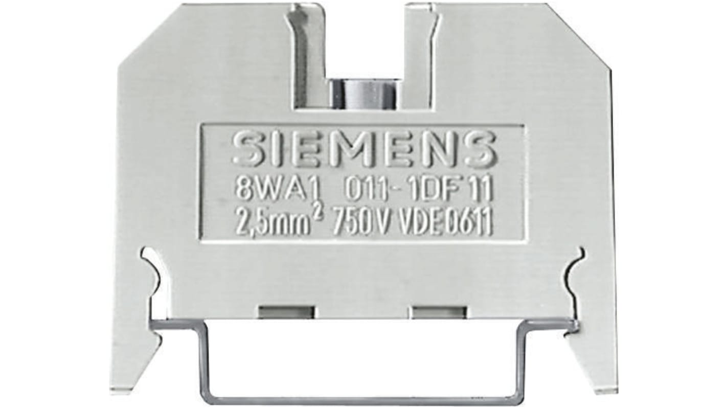 Siemens 8WA Series Brown DIN Rail Terminal Block, 2.5mm², Single-Level, Screw Termination