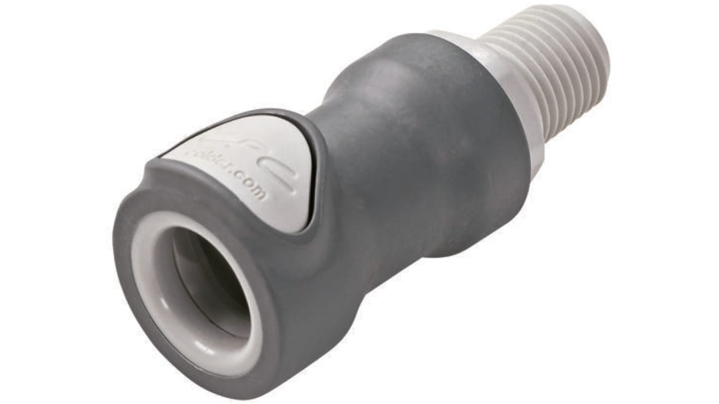 Colder Products Hose Connector, Straight Threaded Coupling, BSPT 1/4in, 8.3 bar