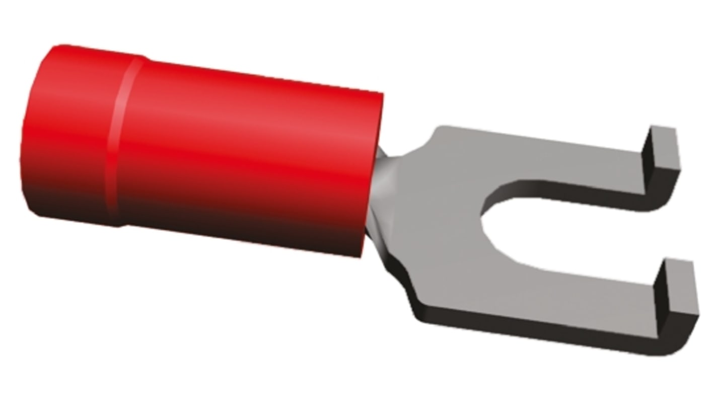 Capocorda a forcella a crimpare TE Connectivity serie PLASTI-GRIP, perno M4, 0.26mm² - 1.65mm², Rosso