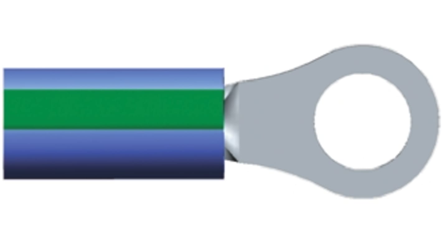 Terminal redondo aislado de Cobre TE Connectivity PIDG, Azul, Verde, Ø int. M5, sección máx. 2.15mm², 14AWG