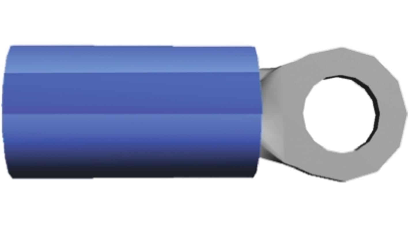 TE Connectivity PIDG Ringkabelschuh, Isoliert, Nylon, Blau, max. 2.6mm², M3.5