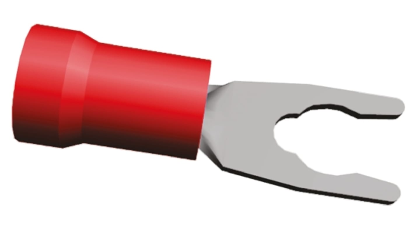 TE Connectivity, PIDG Insulated Crimp Spade Connector, 0.26mm² to 1.65mm², 22AWG to 16AWG, M3.5 Stud Size Nylon, Red