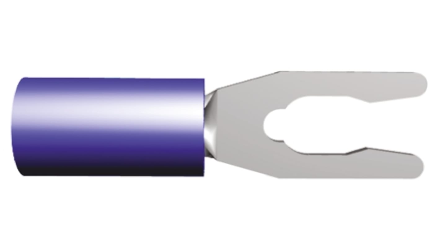 TE Connectivity, PIDG Insulated Crimp Spade Connector, 1.25mm² to 2mm², 16AWG to 14AWG, M3.5 Stud Size Nylon, Blue