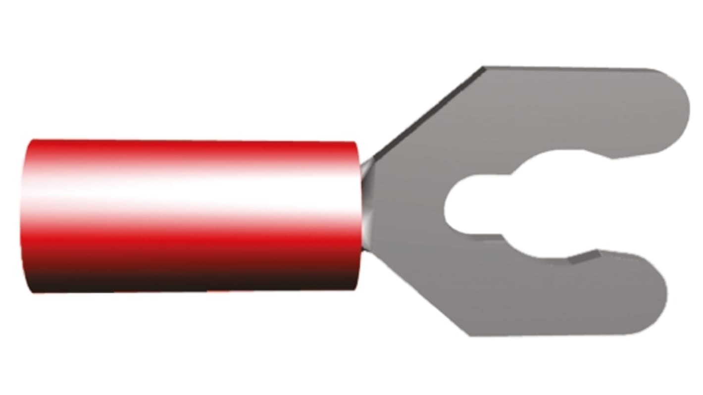 TE Connectivity, PIDG Insulated Crimp Spade Connector, 0.26mm² to 1.65mm², 22AWG to 16AWG, M5 Stud Size Nylon, Red