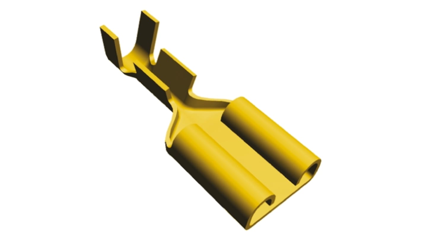 TE Connectivity FASTON .250 Uninsulated Female Spade Connector, Receptacle, 6.35 x 0.81mm Tab Size, 0.5mm² to 1.5mm²