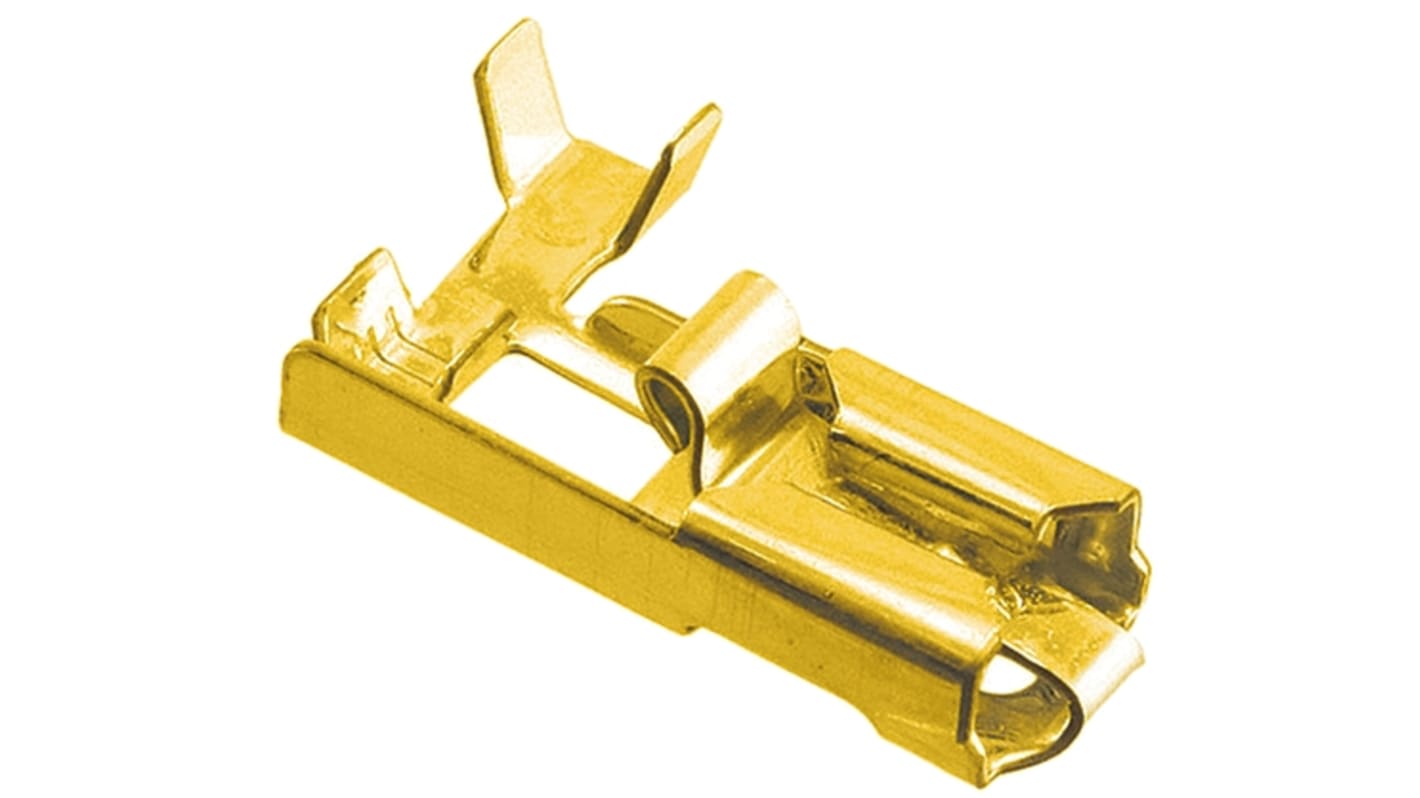 TE Connectivity Positive Lock .250 Mk I Uninsulated Crimp Flag Terminal, 6.35 x 0.81mm Tab Size, 0.5mm² to 1.5mm²