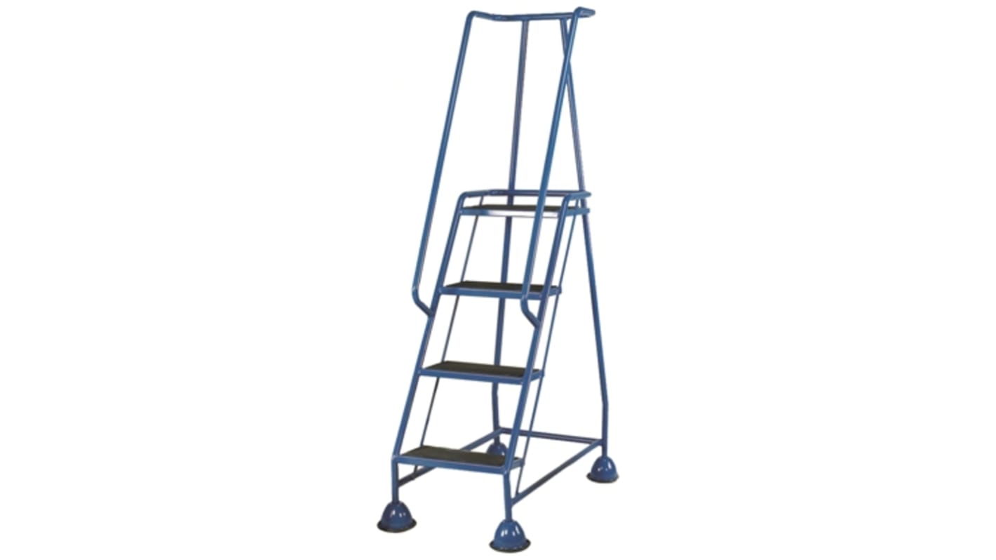 RS PRO 4 Tread Steel Steps 1.03m Platform Height, Blue