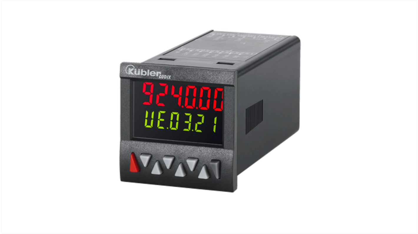 Licznik Częstotliwość, impulsy, czas 90 → 260 V AC Resetowanie Bramka, blokada Kübler LCD 6-cyfrowy