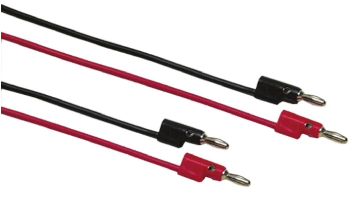 Cable de prueba Fluke de color Negro/Rojo, Macho, 30 V ac, 60V dc, 8A, 610mm