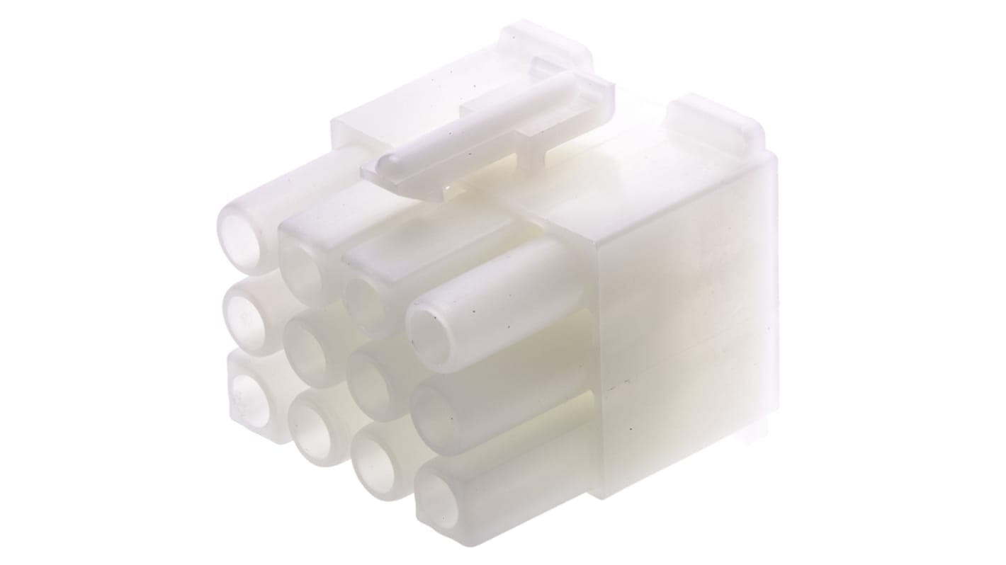 Carcasa de conector Molex 39-03-6124, Serie STANDARD .093", paso: 6.7mm, 12 contactos, 3 filas, Recto, Hembra, Montaje