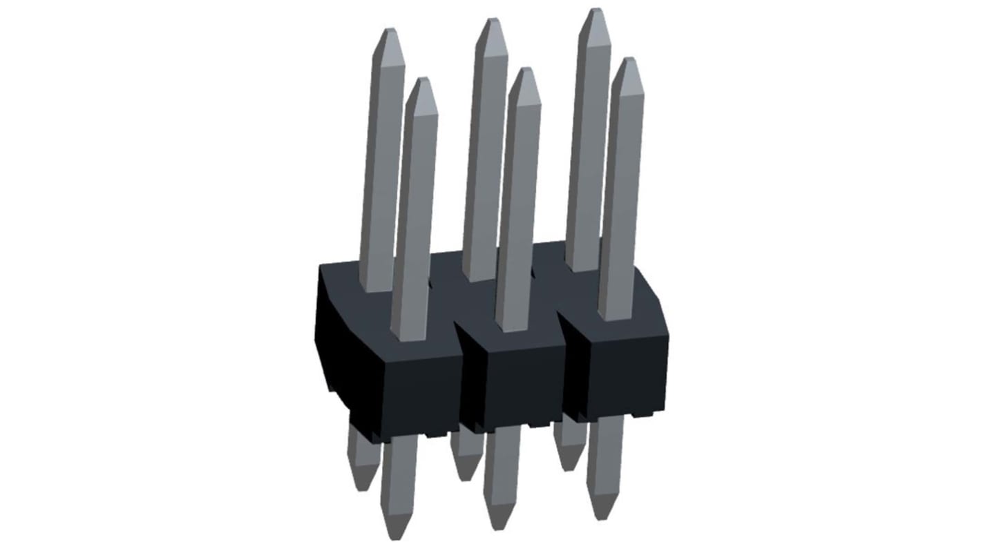 Molex C-Grid III Series Straight Through Hole Pin Header, 6 Contact(s), 2.54mm Pitch, 2 Row(s), Unshrouded