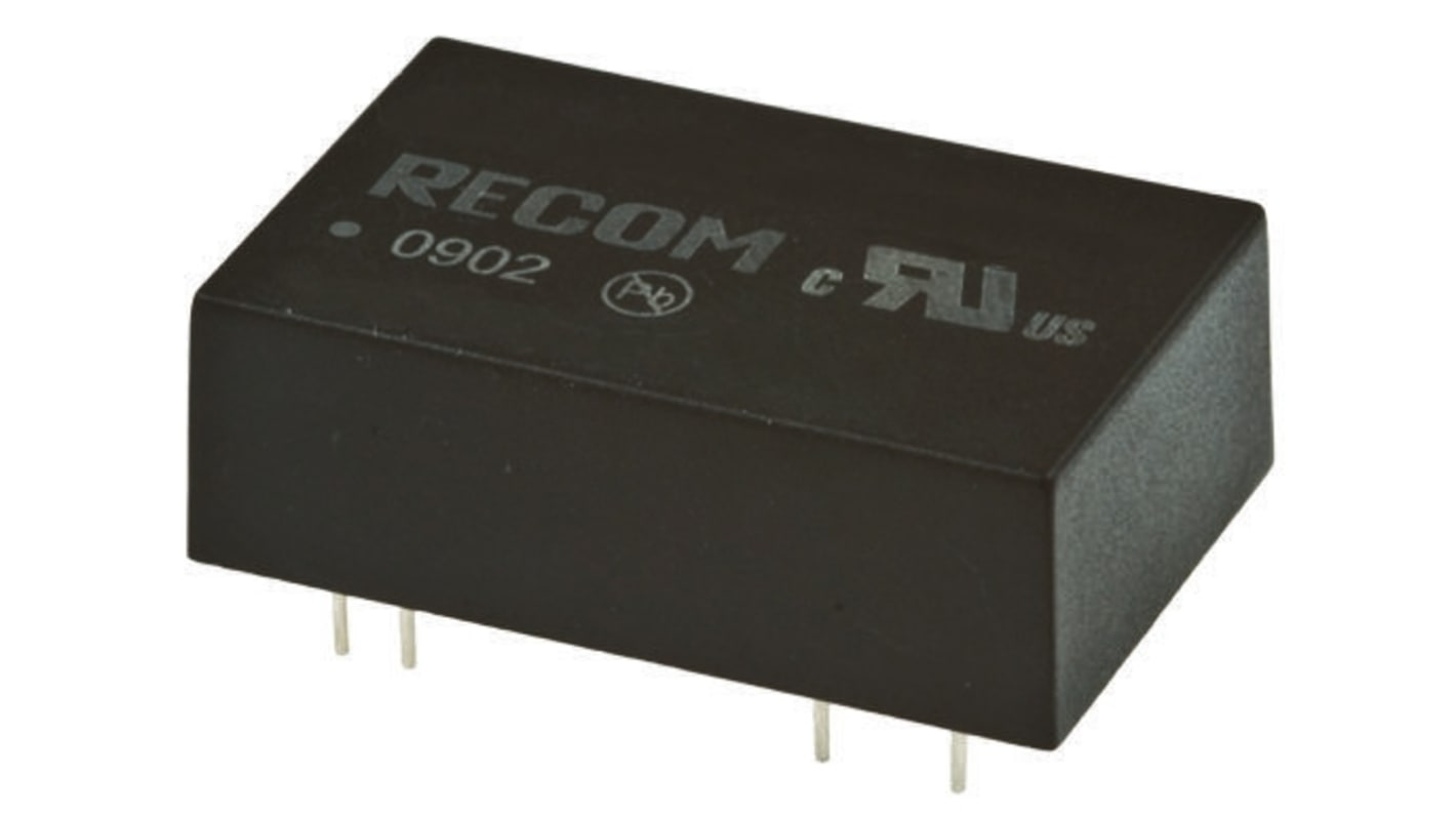 Convertisseur DC-DC Recom, REC3, Montage traversant, 3W, 1 sortie, 15V c.c., 250mA