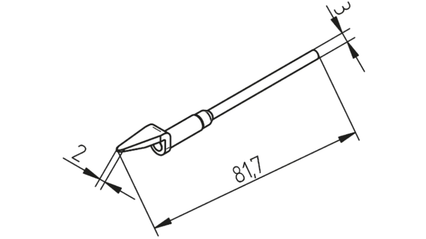 Hrot odpájecí pistole 452MDLF020 2 mm Rovný nůž Ersa