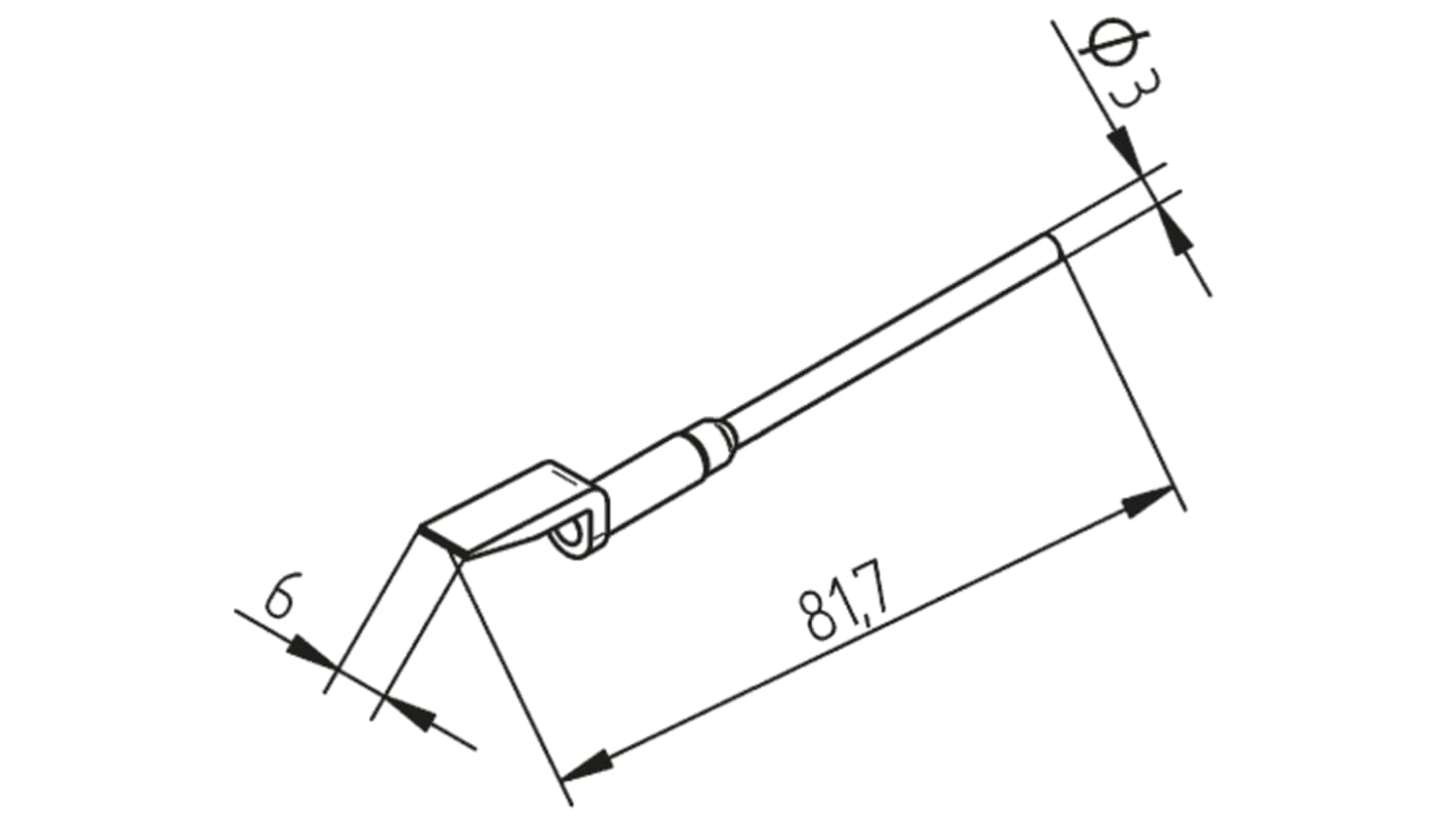 Hrot odpájecí pistole 452EDLF060 6 mm Rovný nůž Ersa