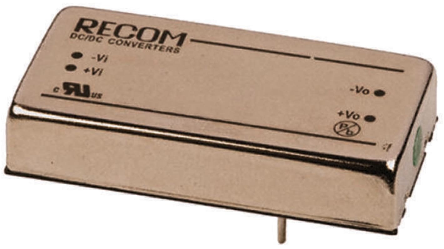 Recom RP15 F DC/DC-Wandler 15W 24 V dc IN, 12V dc OUT / 1.25A Durchsteckmontage 1.6kV dc isoliert