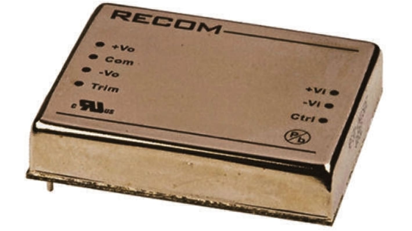 Recom RP30 E DC-DC Converter, ±15V dc/ ±1A Output, 9 → 18 V dc Input, 30W, Through Hole, +85°C Max Temp -40°C