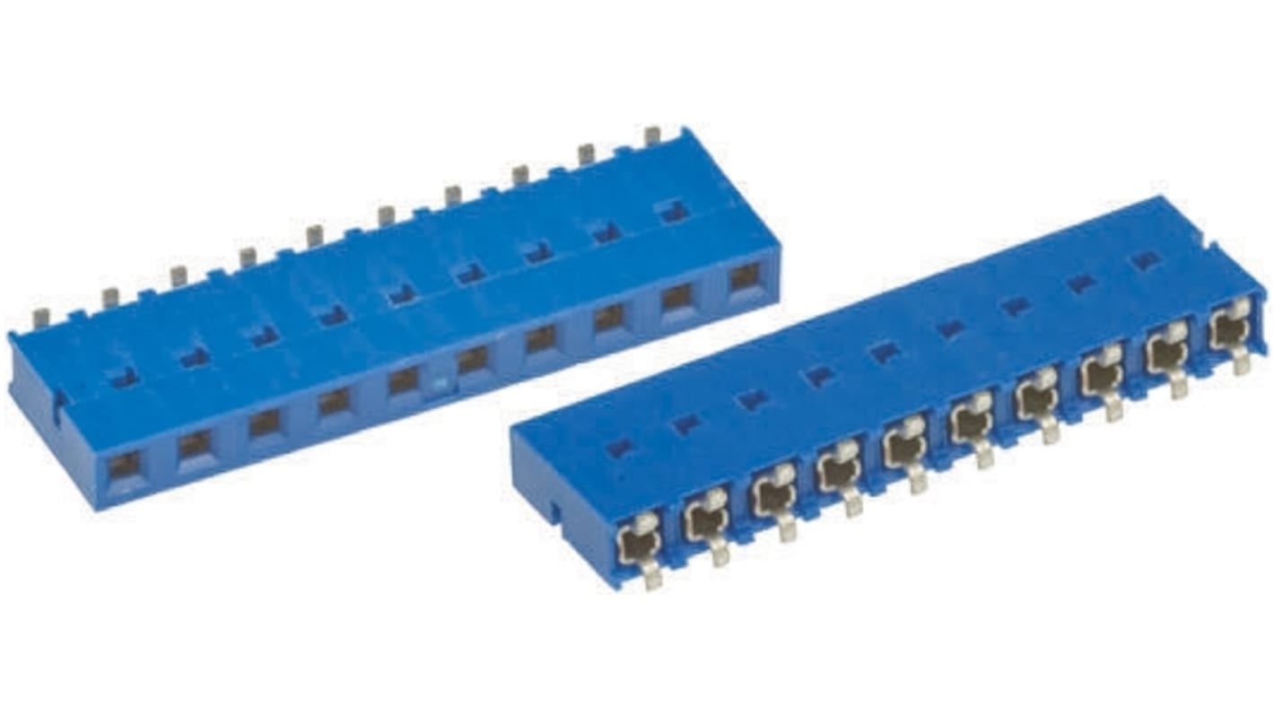 Amphenol FCI Straight Surface Mount PCB Socket, 4-Contact, 1-Row, 2.54mm Pitch, Solder Termination