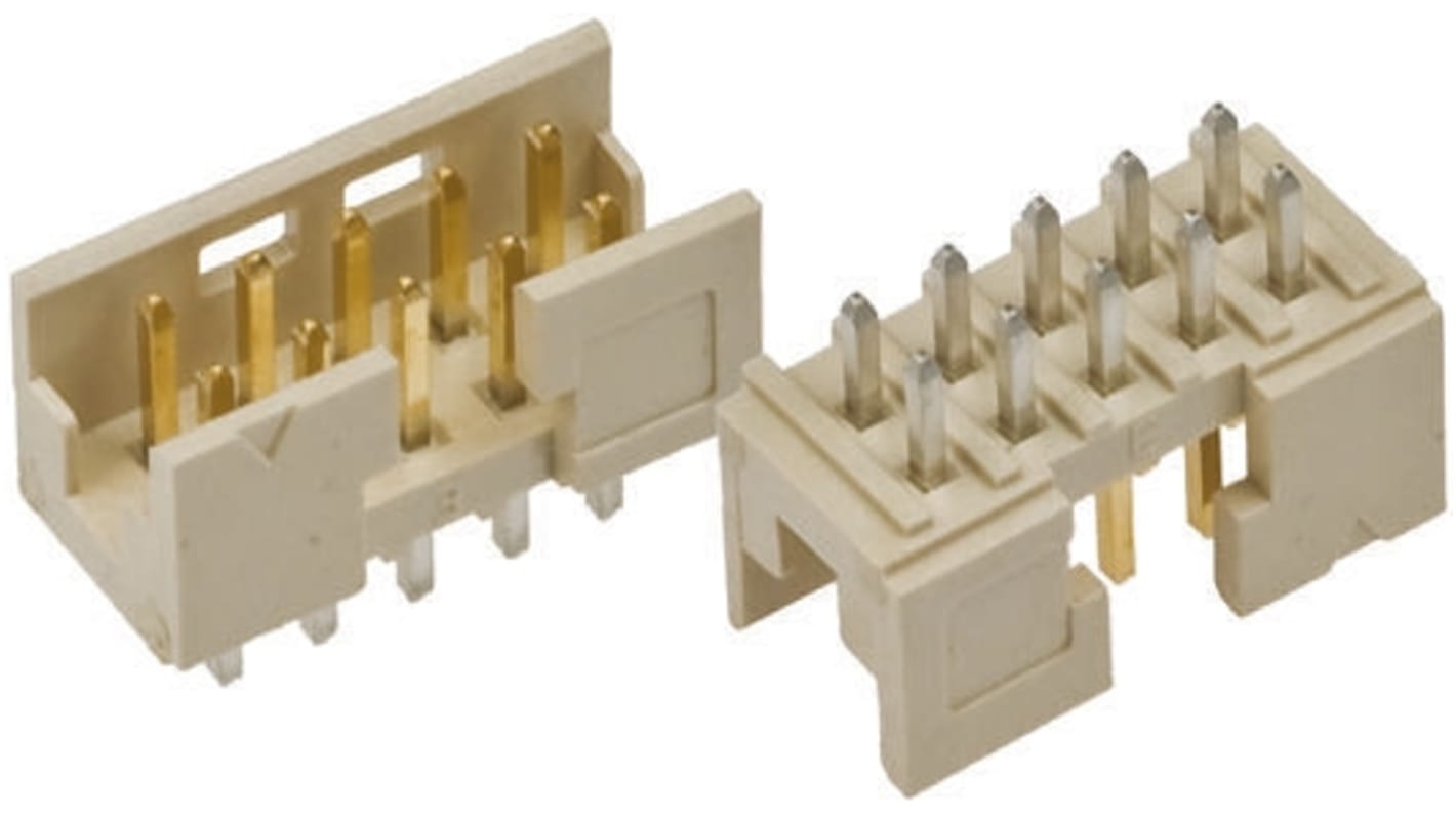 Amphenol ICC Minitek Series Straight Through Hole PCB Header, 6 Contact(s), 2.0mm Pitch, 2 Row(s), Shrouded
