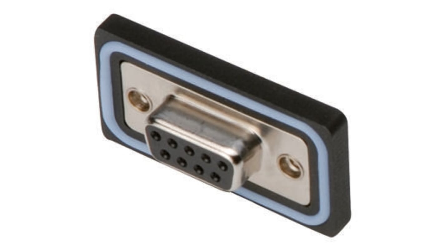 Conector D-sub ASSMANN WSW, Serie A-DF, paso 2.77mm, Ángulo de 90° D-Sub impermeable, Montaje en Panel Mount, Hembra,