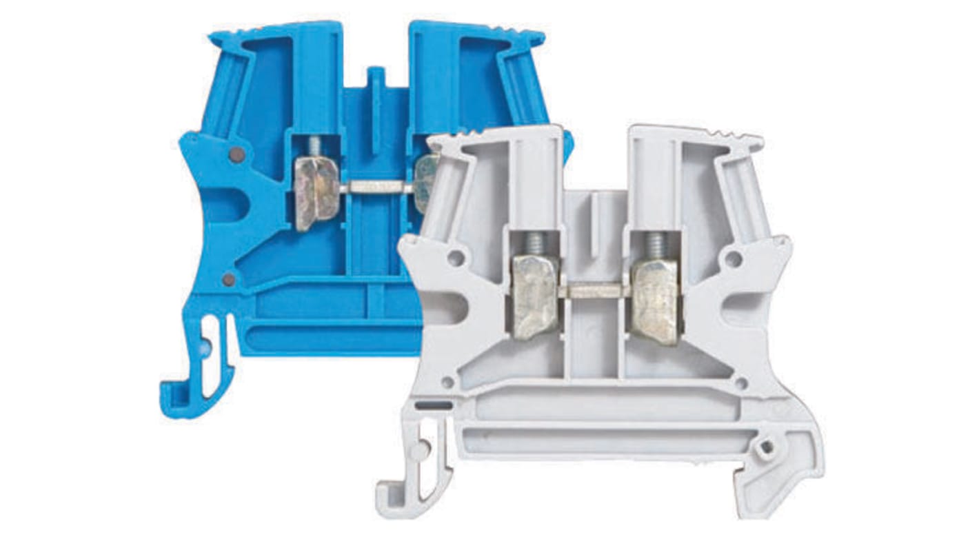 Legrand 371 Series Blue DIN Rail Terminal Block, 6mm², Single-Level, Screw Termination