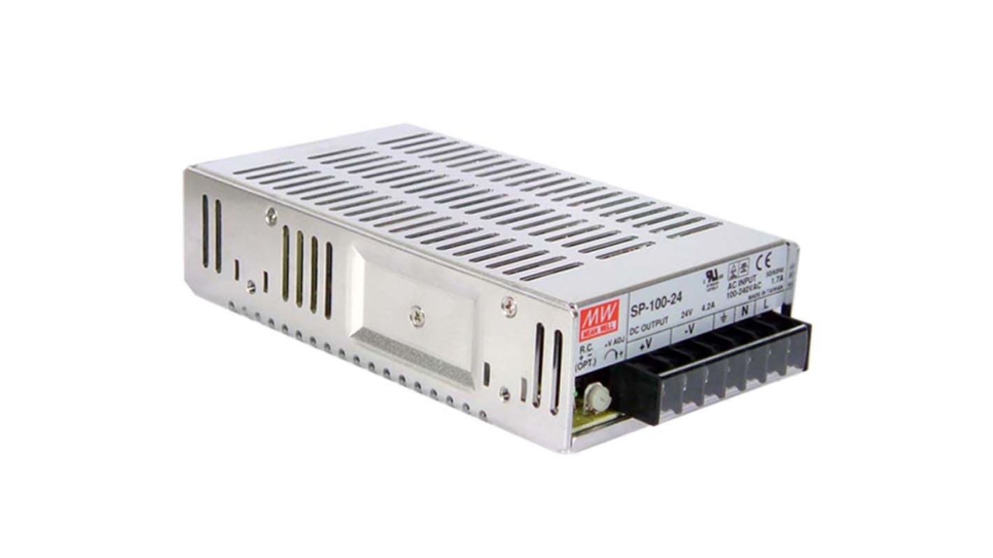 Mean Well Embedded Switch Mode Power Supply SMPS, SP-100-12, 12V dc, 8.5A, 102W, 1 Output, 120 → 370 V dc, 85