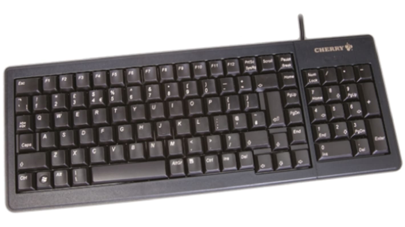 Tastiera Nero Cablato PS/2, USB CHERRY, QWERTY (UK) Compatta