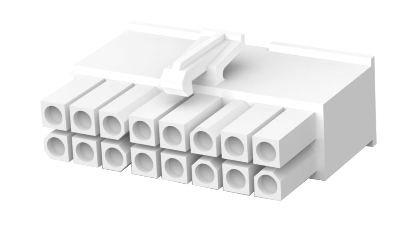 TE Connectivity, Mini-Universal MATE-N-LOK Male Connector Housing, 4.14mm Pitch, 16 Way, 2 Row