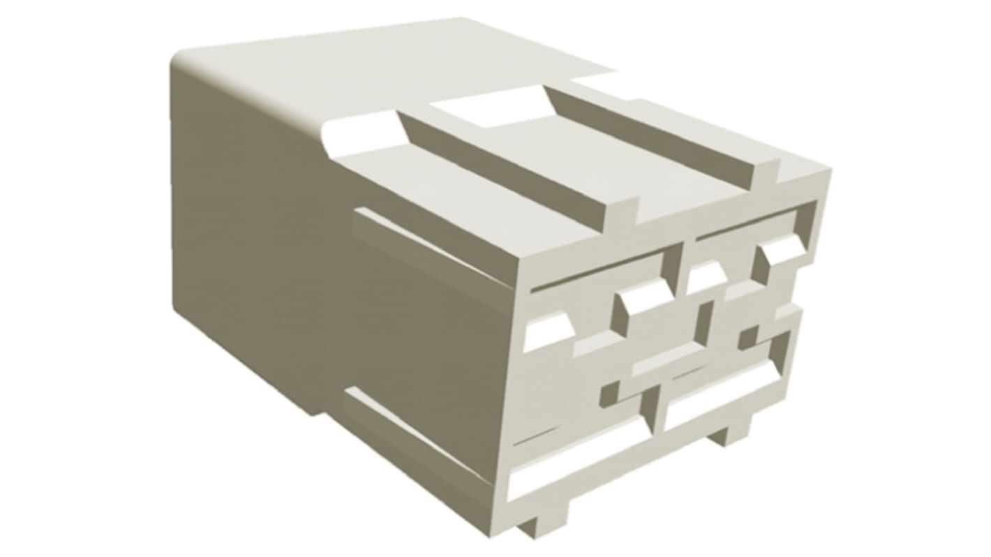 TE Connectivity AMP FASTIN-FASTON Crimpkontaktgehäuse, Stecker, Nylon 6.6, B 6.35mm, Natur, 4-polig