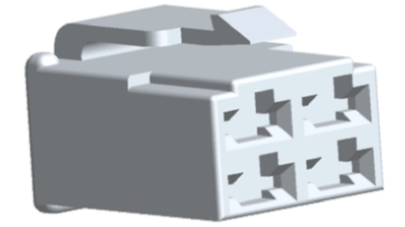 TE Connectivity 4-pol. Crimpterminalhus, Nylon 66, , Ufarvet