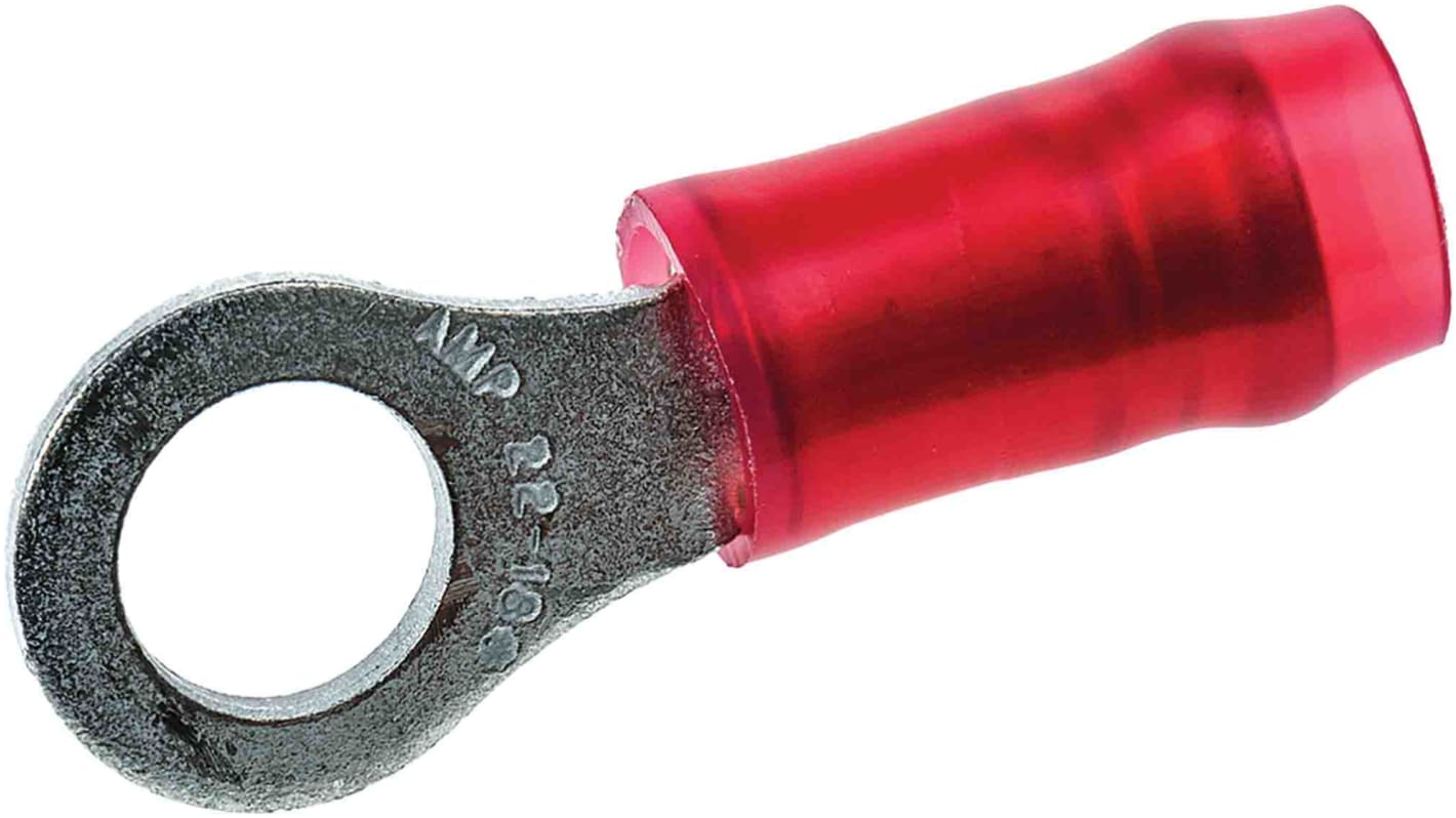 TE Connectivity, PIDG Insulated Ring Terminal, M3.5 Stud Size, 0.26mm² to 1mm² Wire Size, Red