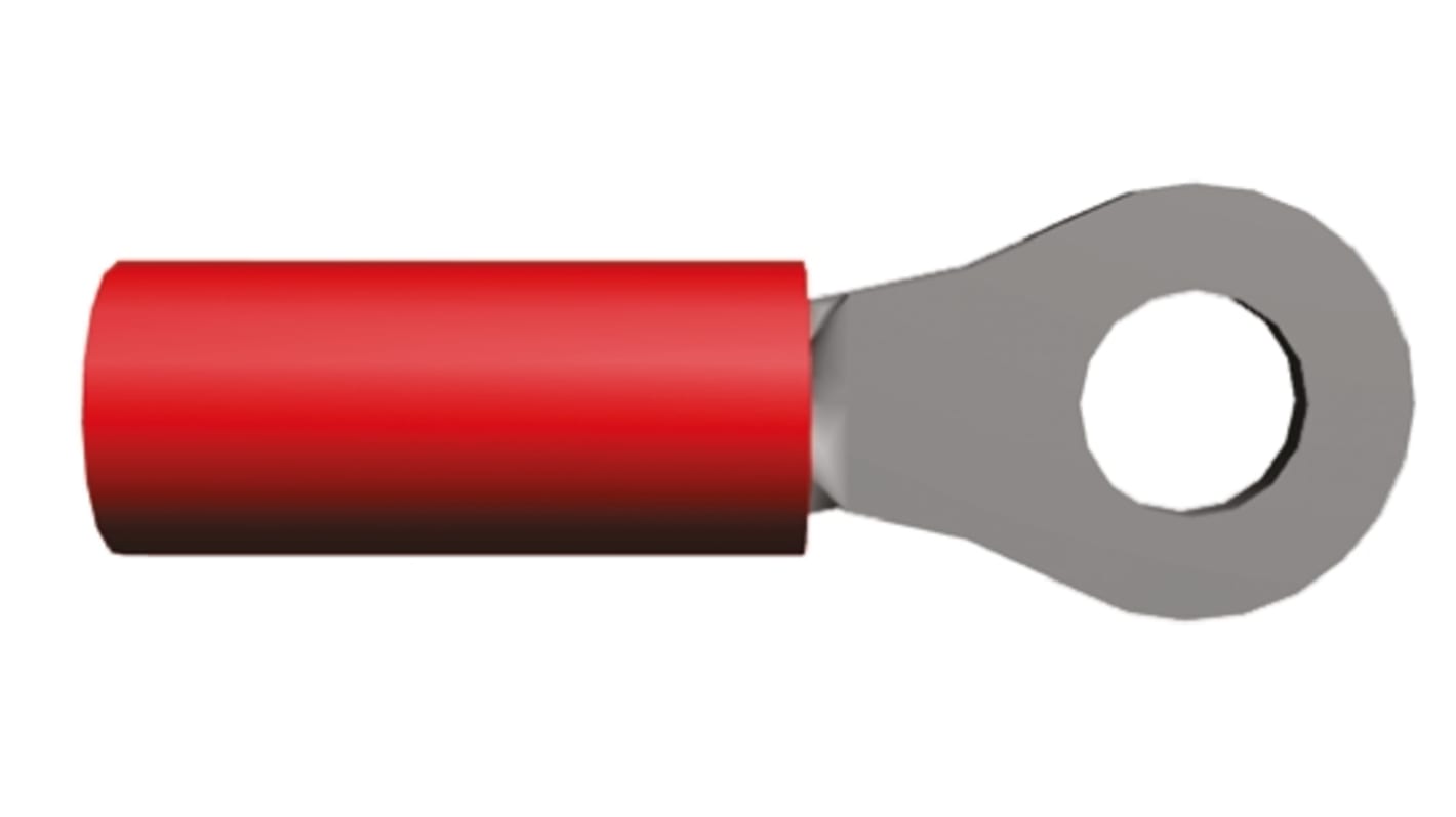 TE Connectivity PIDG Ringkabelschuh, Isoliert, Nylon, Rot, aussen ø 6.35mm, innen ø 3.68mm, max. 1.65mm², M3.5