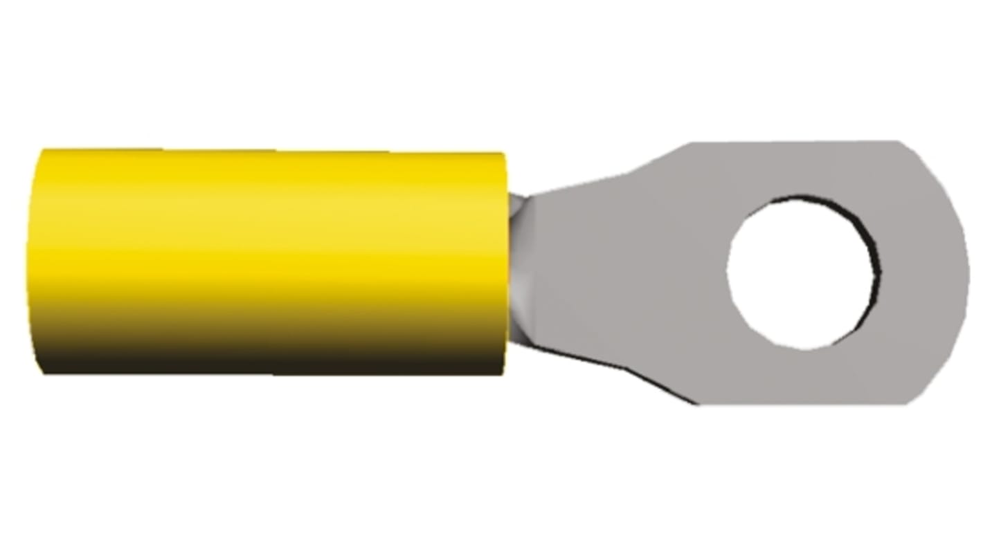 TE Connectivity, PIDG Insulated Crimp Spade Connector, 2.6mm² to 6.6mm², 12AWG to 10AWG, M6 Stud Size Nylon, Yellow