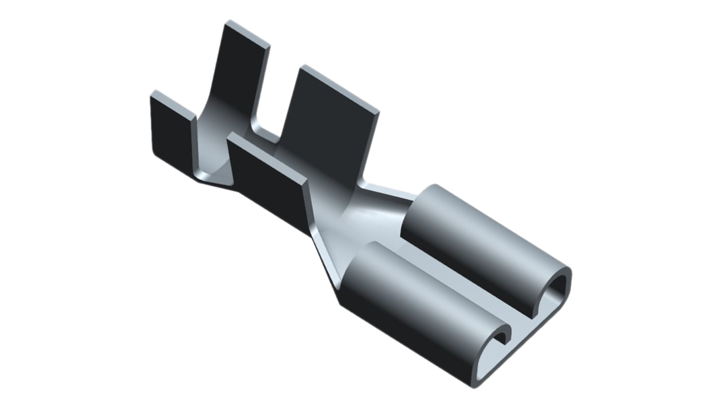 TE Connectivity FASTON .250 Uninsulated Female Spade Connector, Receptacle, 6.35 x 0.81mm Tab Size, 4mm² to 6mm²