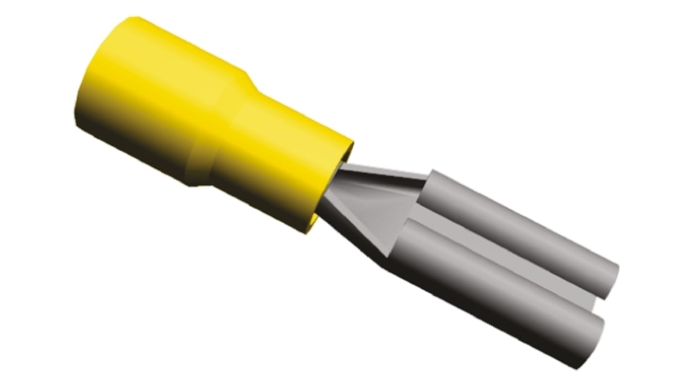 Terminal de lengüeta hembra aislado de color Amarillo TE Connectivity PIDG FASTON .110 de crimpar, 2.79 x 0.79mm,