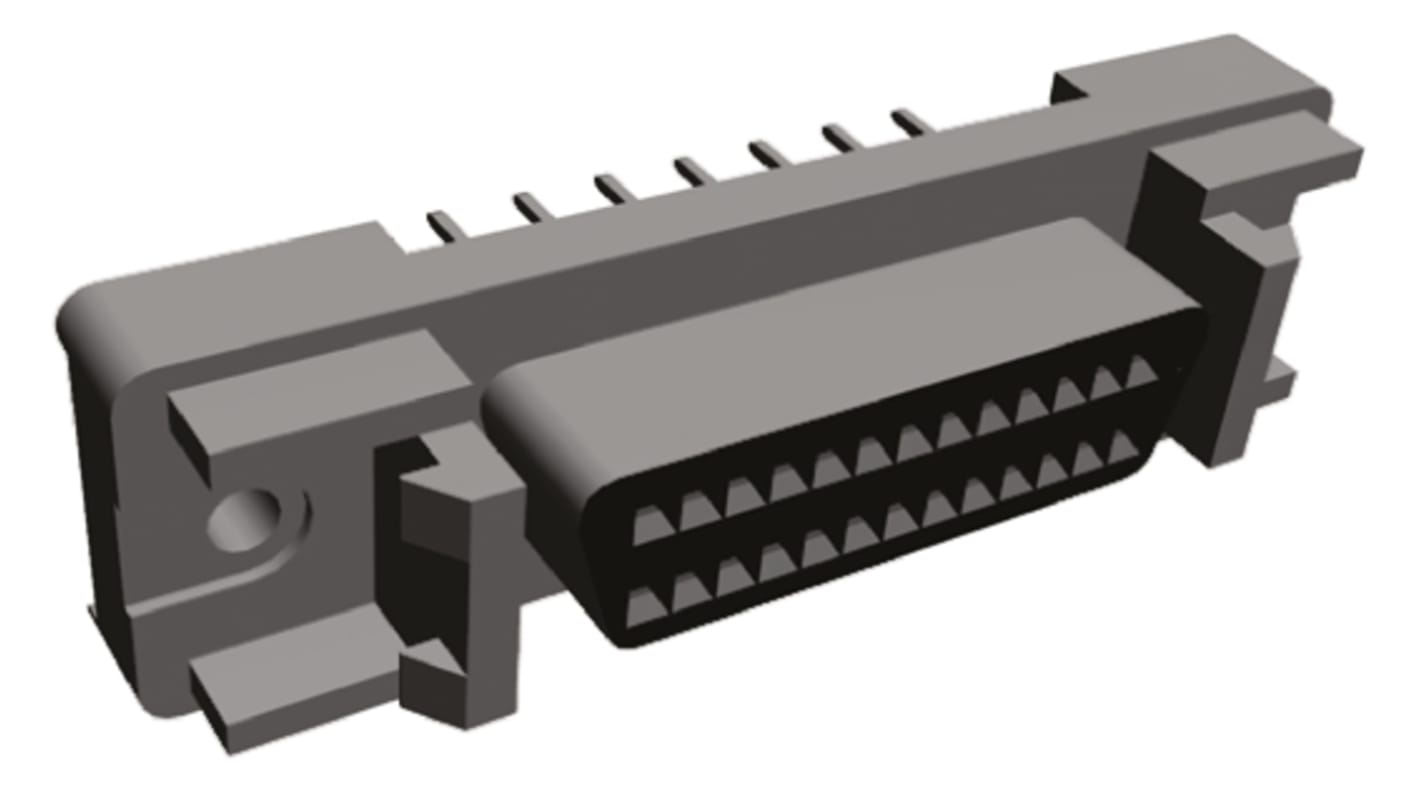 Conector D-sub TE Connectivity, Serie Amplimite .050 III, paso 2.54mm, Recto, Montaje en orificio pasante, Hembra,