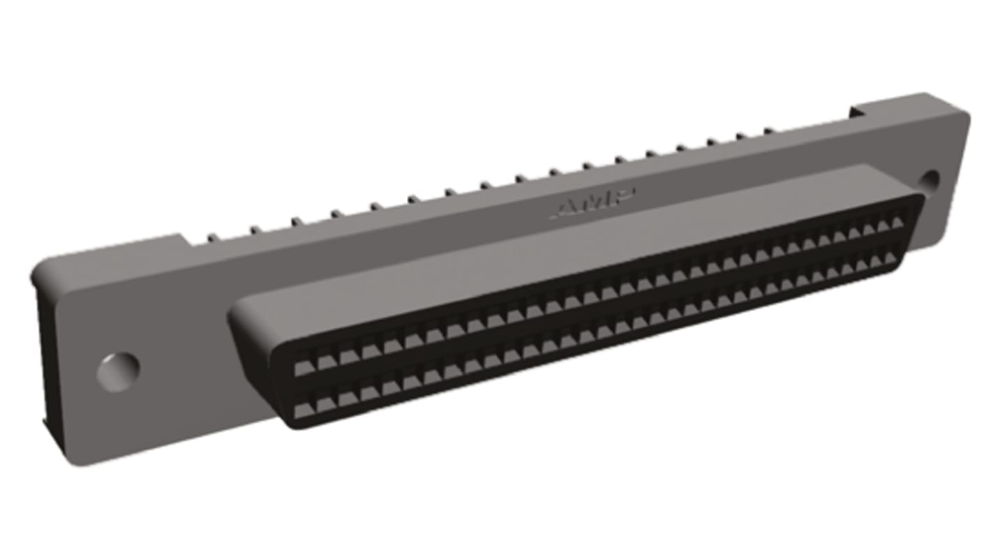 TE Connectivity Amplimite .050 III 68 Way Through Hole D-sub Connector Socket, 2.54mm Pitch