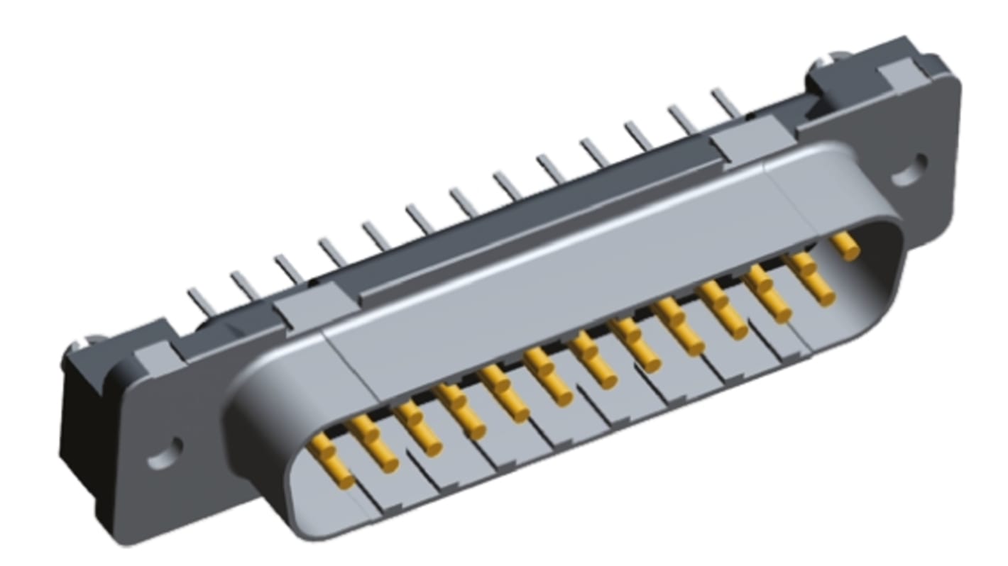 Conector D-sub TE Connectivity, Serie Amplimite HDP-20, paso 2.76mm, Recto, Montaje en orificio pasante, Macho,