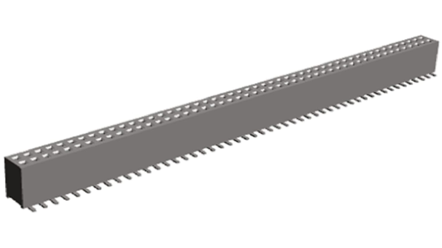 HARWIN Straight Surface Mount PCB Socket, 100-Contact, 2-Row, 1.27mm Pitch, Solder Termination